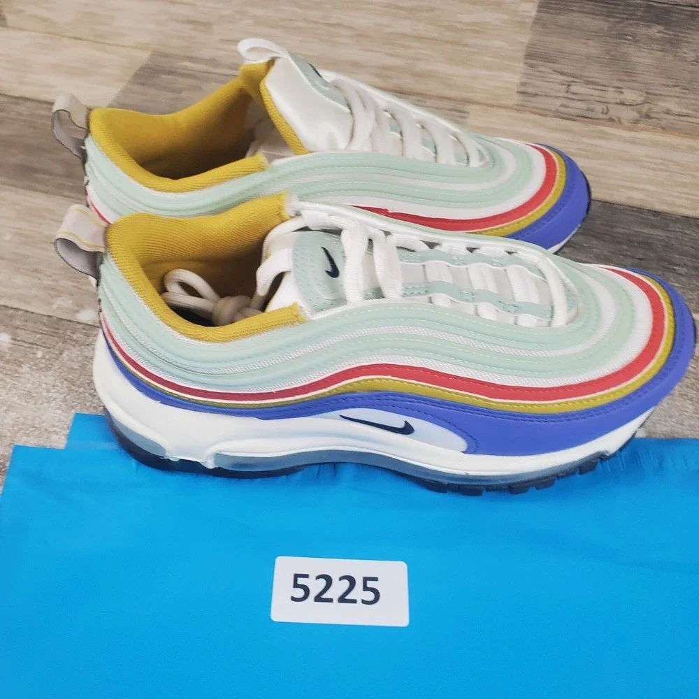 Nike Air Max‎ 97 Shoes Womens Sz 6 Athletic Running Multicolor Summit White Blue